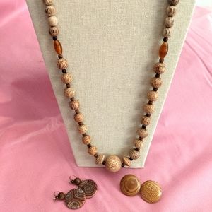 Homemade Vintage Wood Necklace